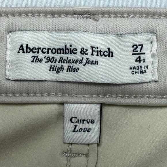 Abercrombie & Fitch Women's High Rise 90s Relaxed Mixed Fabric Jeans - 4 (27x31) - Picture 4 of 5